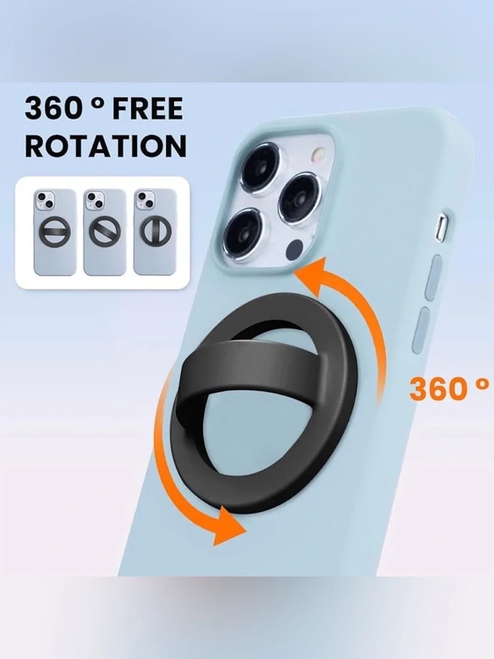 💞 New Black Silicone Magnetic Ring Cell Phone Grip